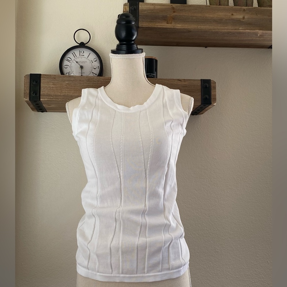 Chanel white cotton shell tank style size S